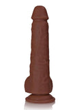 RealRock Realistic Skin Straight Realistic Dildo with Balls and Suction Cup 9in - Chocolate