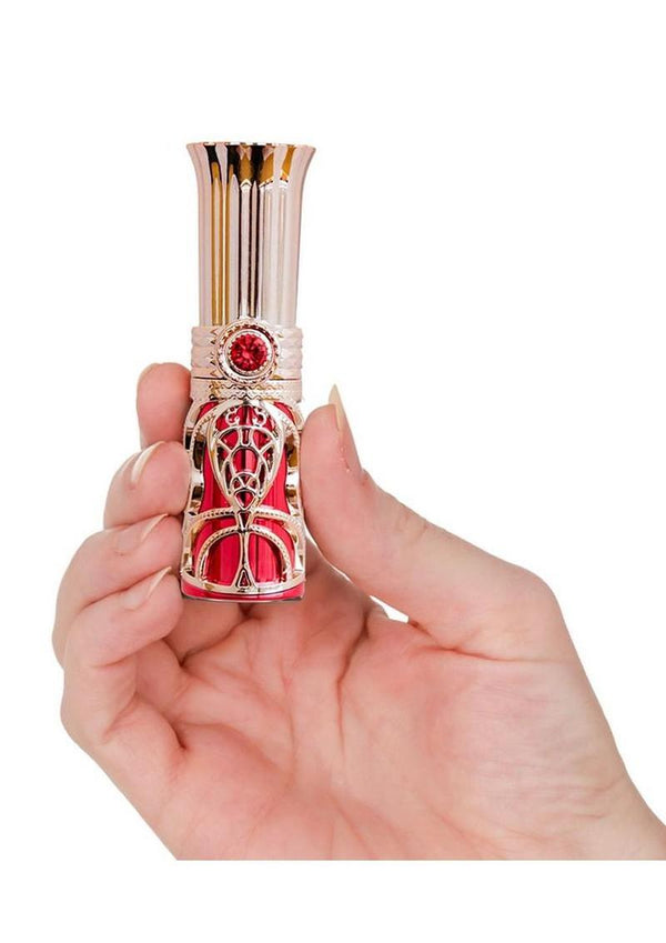 Ruby Kiss Lipstick Rechargeable Silicone Clitoral Stimulator Set - Red/Rose Gold