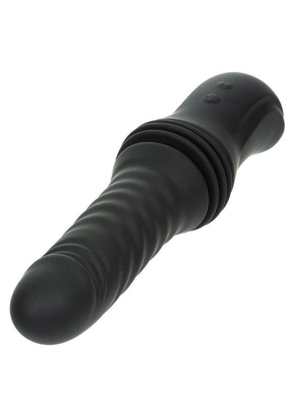 Overdrive Rechargeable Silicone Sex Machine Waterproof Thruster with Remote Control - Black