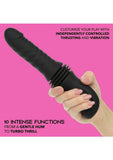 Overdrive Rechargeable Silicone Sex Machine Waterproof Thruster with Remote Control - Black