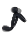 Closer Intimate Rechargeable Silicone Dual Cock Ring Caress - Black