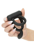 Closer Intimate Rechargeable Silicone Dual Cock Ring Caress - Black