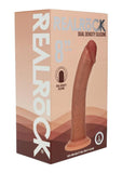 RealRock Dual Layered Silicone Curved Realistic Dildo with Suction Cup 8in
