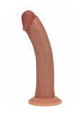 RealRock Dual Layered Silicone Curved Realistic Dildo with Suction Cup 8in