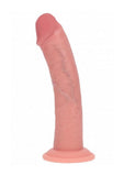 Realrock Dual Layered Rechargeable Silicone Curved Realistic Vibrating Dildo with Suction Cup 8in