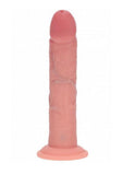 Realrock Dual Layered Rechargeable Silicone Curved Realistic Vibrating Dildo with Suction Cup 8in