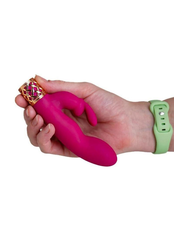 Pillow Talk Secrets Seductive Rechargeable Silicone Dual Come Hither Wand - Fuschia