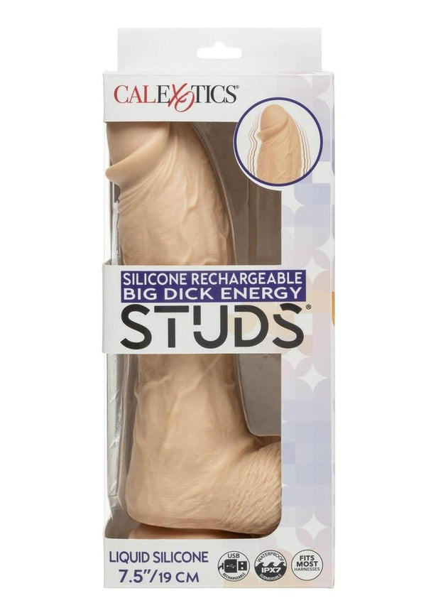 Silicone Studs Big Dick Energy Rechargeable Silicone Vibrating Dildo
