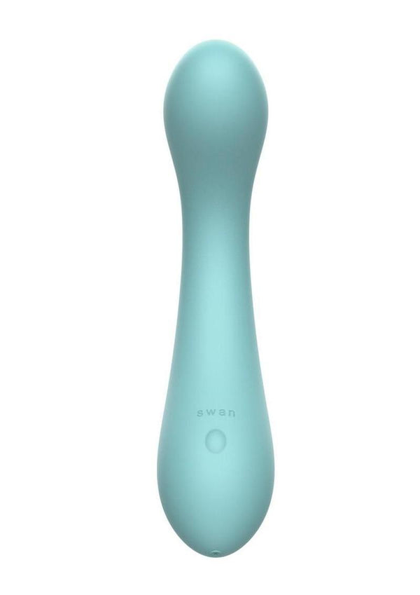 Swan Curve Rechargeable Silicone G-Spot Vibrator - Teal