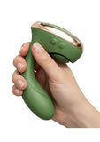 Swan Reign Rechargeable Silicone Dual Stimulating Vibrator - Green