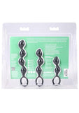 Mood Naughty Contour Beads Trainer Silicone Anal Plug (3 Piece Set) - Black