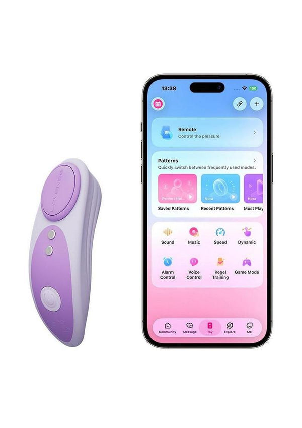 Lovense Ferri Reserve Special Edition Rechargeable Silicone App Control Panty Vibrator - Purple/White