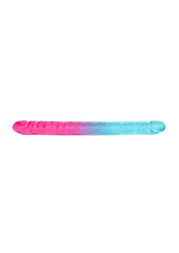 B Yours Candy Papi Double Dildo 17.75in - Multicolor