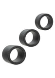 Alpha Liquid Silicone Cock Ring Endurance Set (3 Piece) - Black