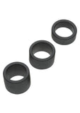 Alpha Liquid Silicone Cock Ring Endurance Set (3 Piece) - Black