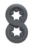 Alpha Liquid Silicone Beaded Crazy 8 Cock Ring - Gray