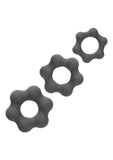 Alpha Liquid Silicone Cock Ring Endurance Set (3 Piece) - Gray