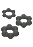 Alpha Liquid Silicone Cock Ring Endurance Set (3 Piece) - Gray