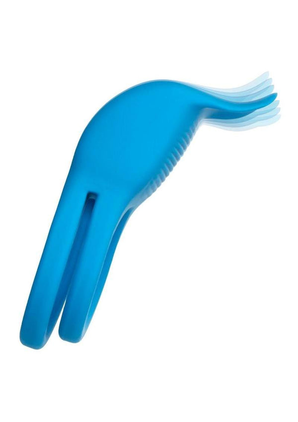 Rumbler Rumble Rechargeable Silicone Dual Cock Ring - Blue