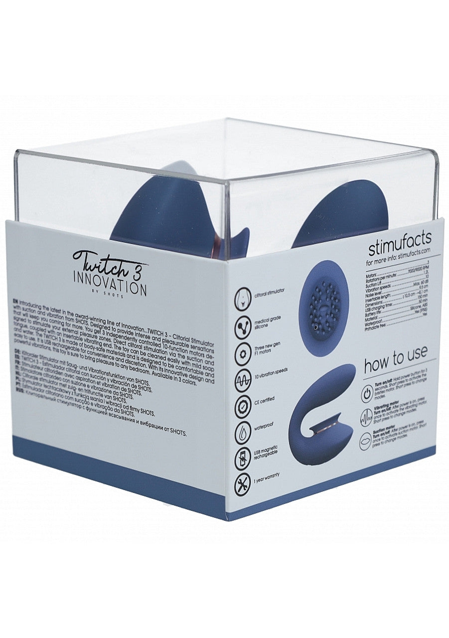 Twitch 3 - Rechargeable Vibrator & Suction The Love Store Online Twitch 3 - Rechargeable Vibrator & Suction The Love Store Online