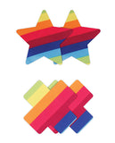Pretty Pasties - Pride Cross & Star - Rainbow - 2 Pair