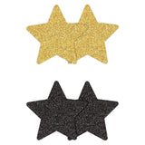 Pretty Pasties - Glitter Stars - Black/Gold - 2 Pair