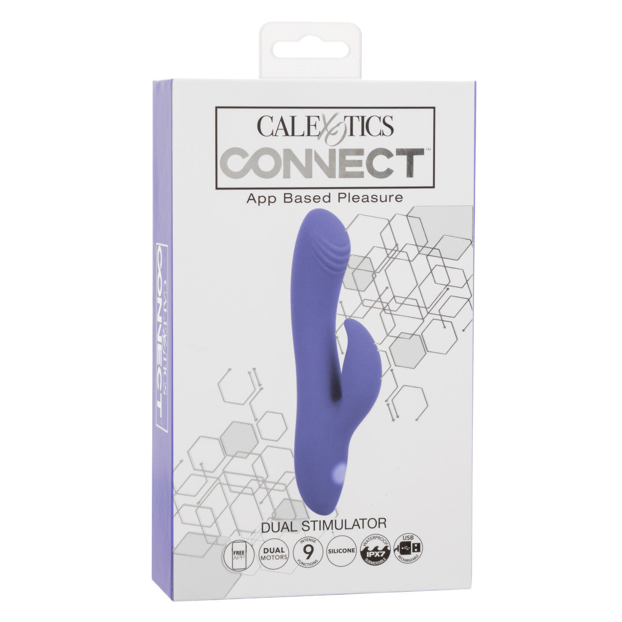CalExotics Connect App Compatible Dual Stimulator Rechargeable Silicone Rabbit Vibrator