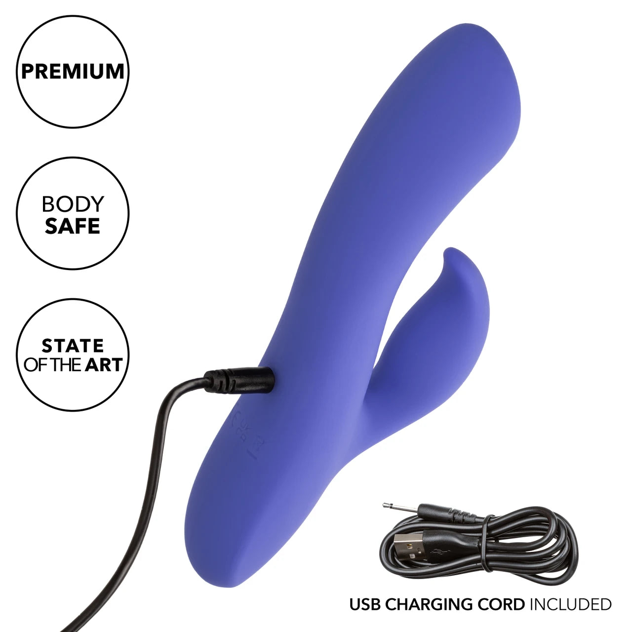 CalExotics Connect App Compatible Dual Stimulator Rechargeable Silicone Rabbit Vibrator