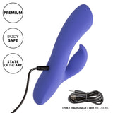 CalExotics Connect App Compatible Dual Stimulator Rechargeable Silicone Rabbit Vibrator