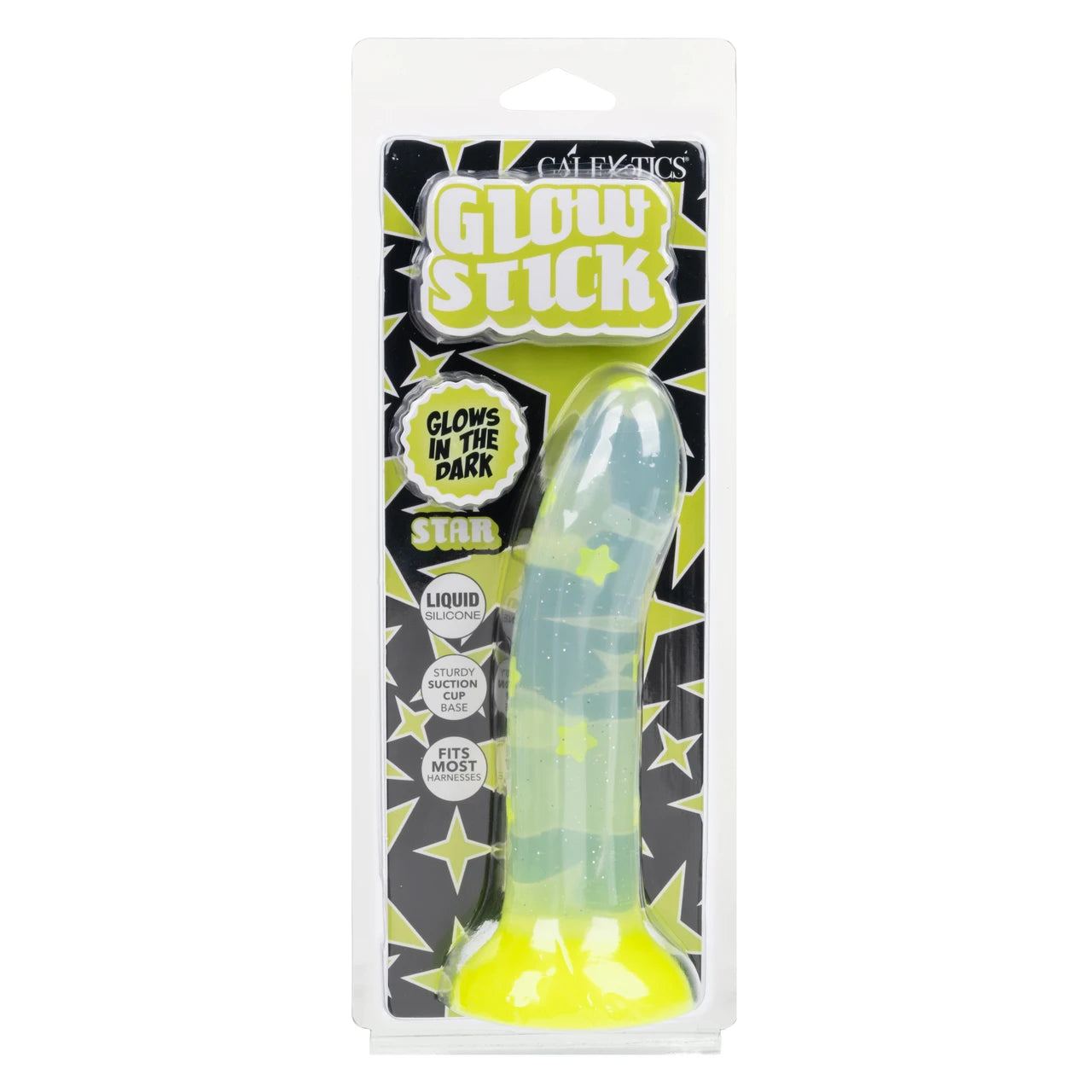 Glow Stick Star Silicone Glow-In-The-Dark Dildo - Yellow