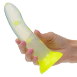 Glow Stick Star Silicone Glow-In-The-Dark Dildo - Yellow