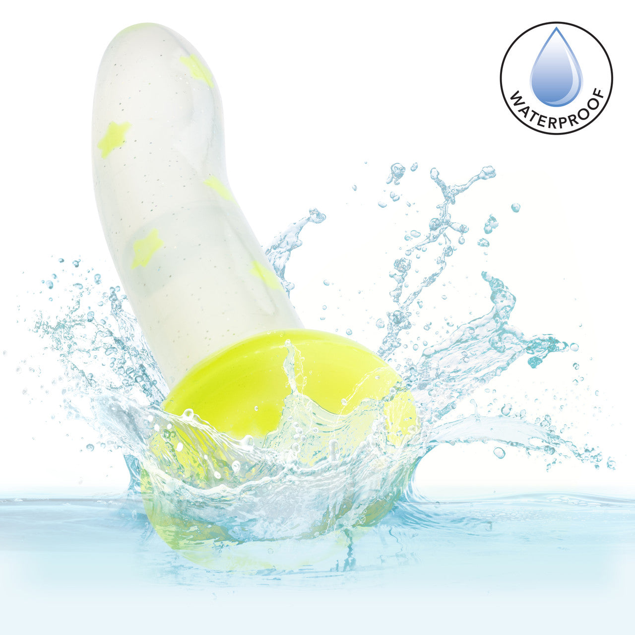 Glow Stick Star Silicone Glow-In-The-Dark Dildo - Yellow