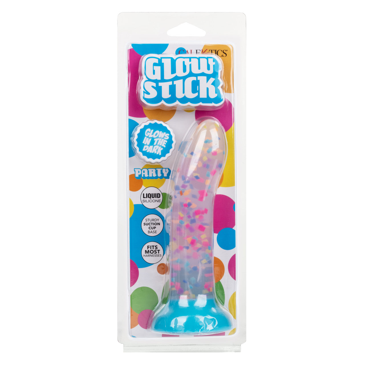 Glow Stick Party Silicone Glow-In-The-Dark Dildo with Suction - Blue