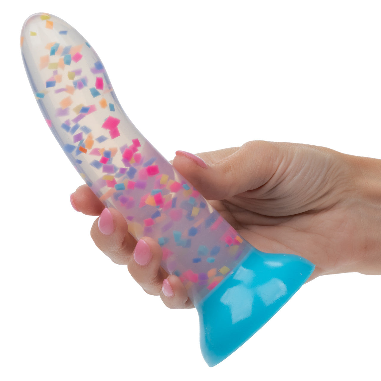 Glow Stick Party Silicone Glow-In-The-Dark Dildo with Suction - Blue