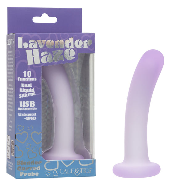 Lavender Haze Slender Curved Rechargeable Silicone Probe - Purple