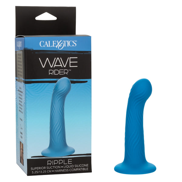 Wave Rider Ripple Silicone Anal Plug - Blue