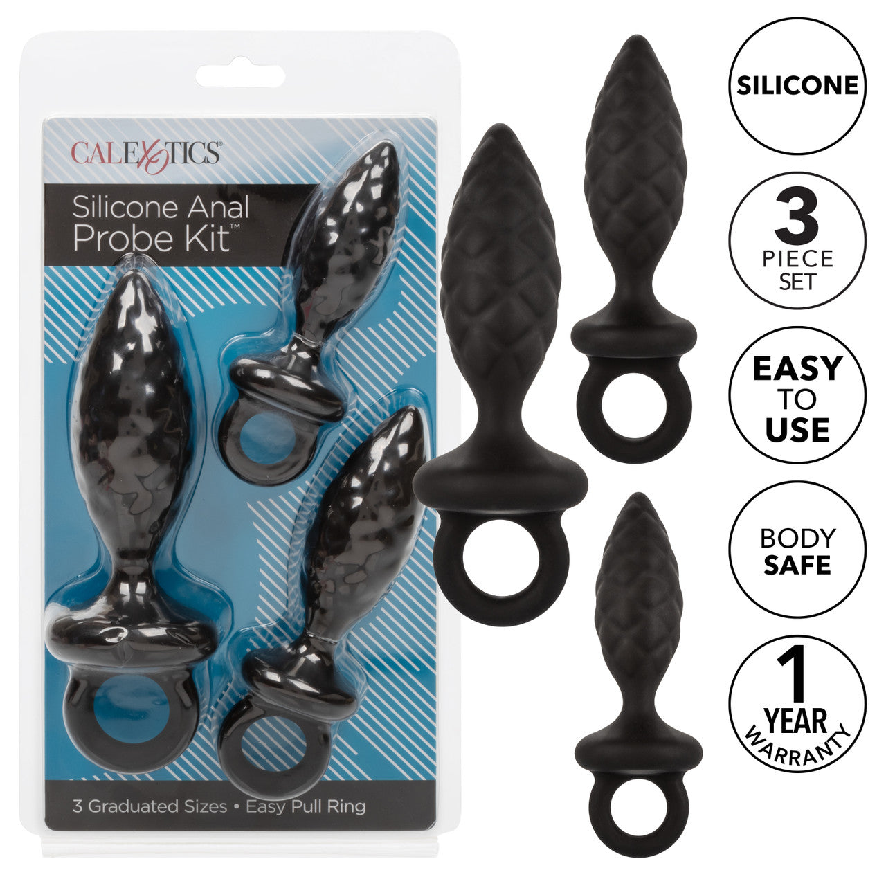 Silicone Anal Probe Kit - Black