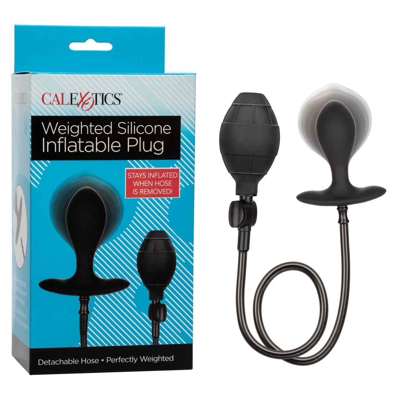 Weighted Silicone Inflatable Plug - Black