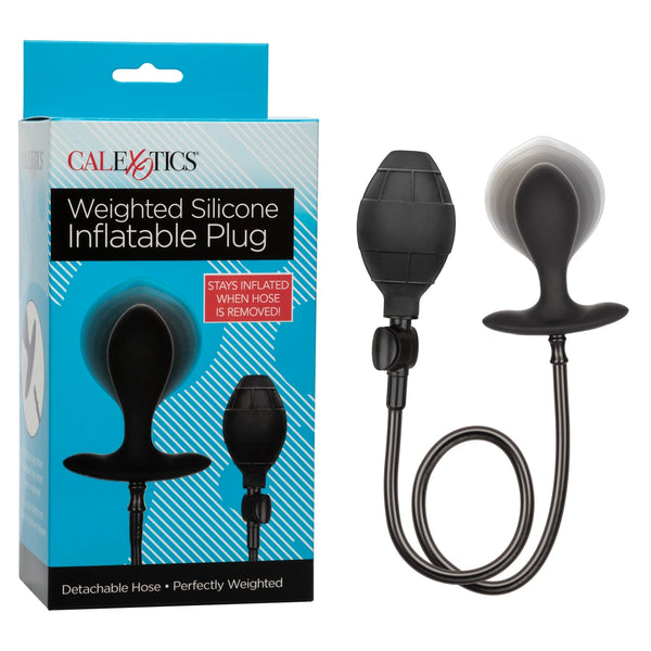 Weighted Silicone Inflatable Plug - Black