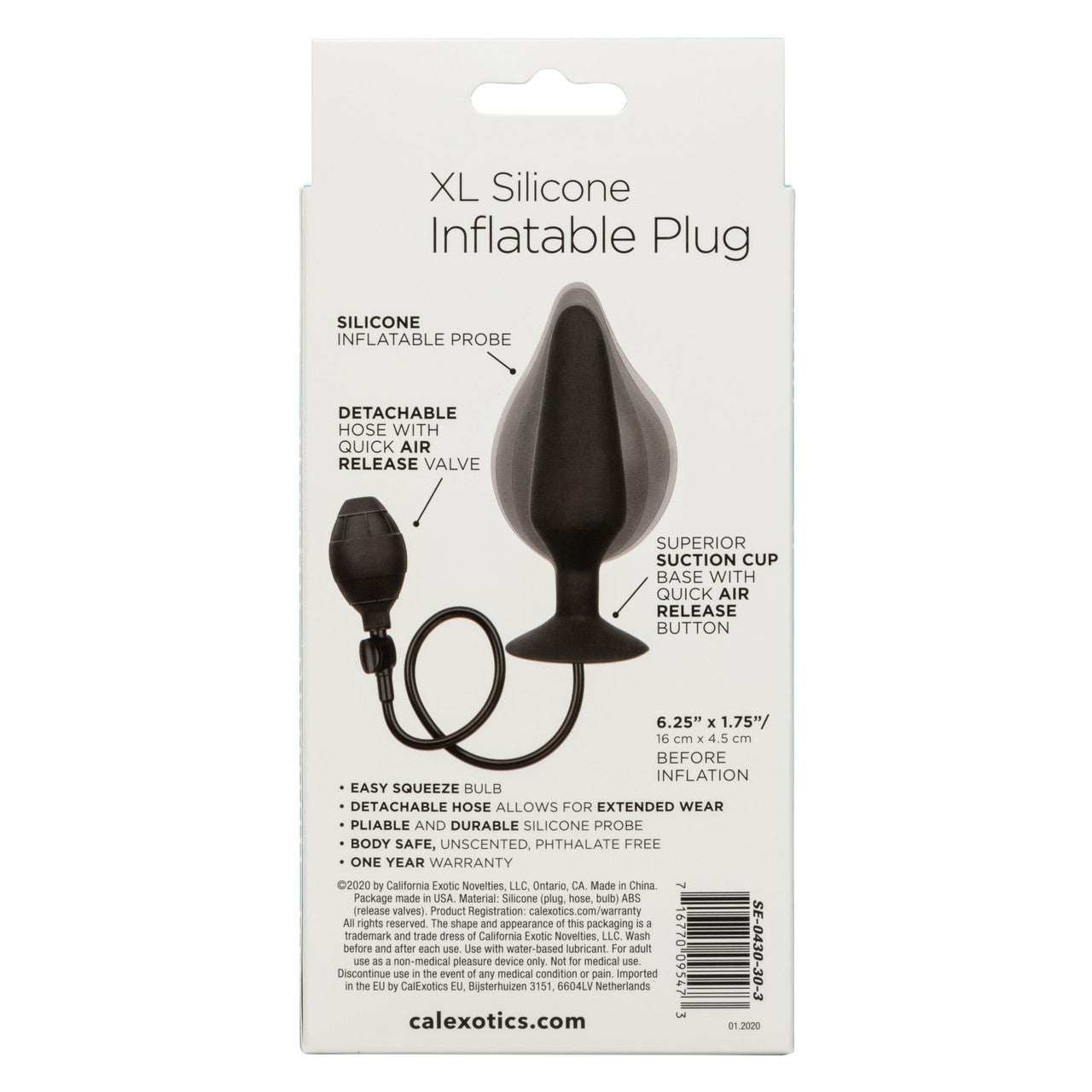 Silicone Inflatable Plug - X Large Black
