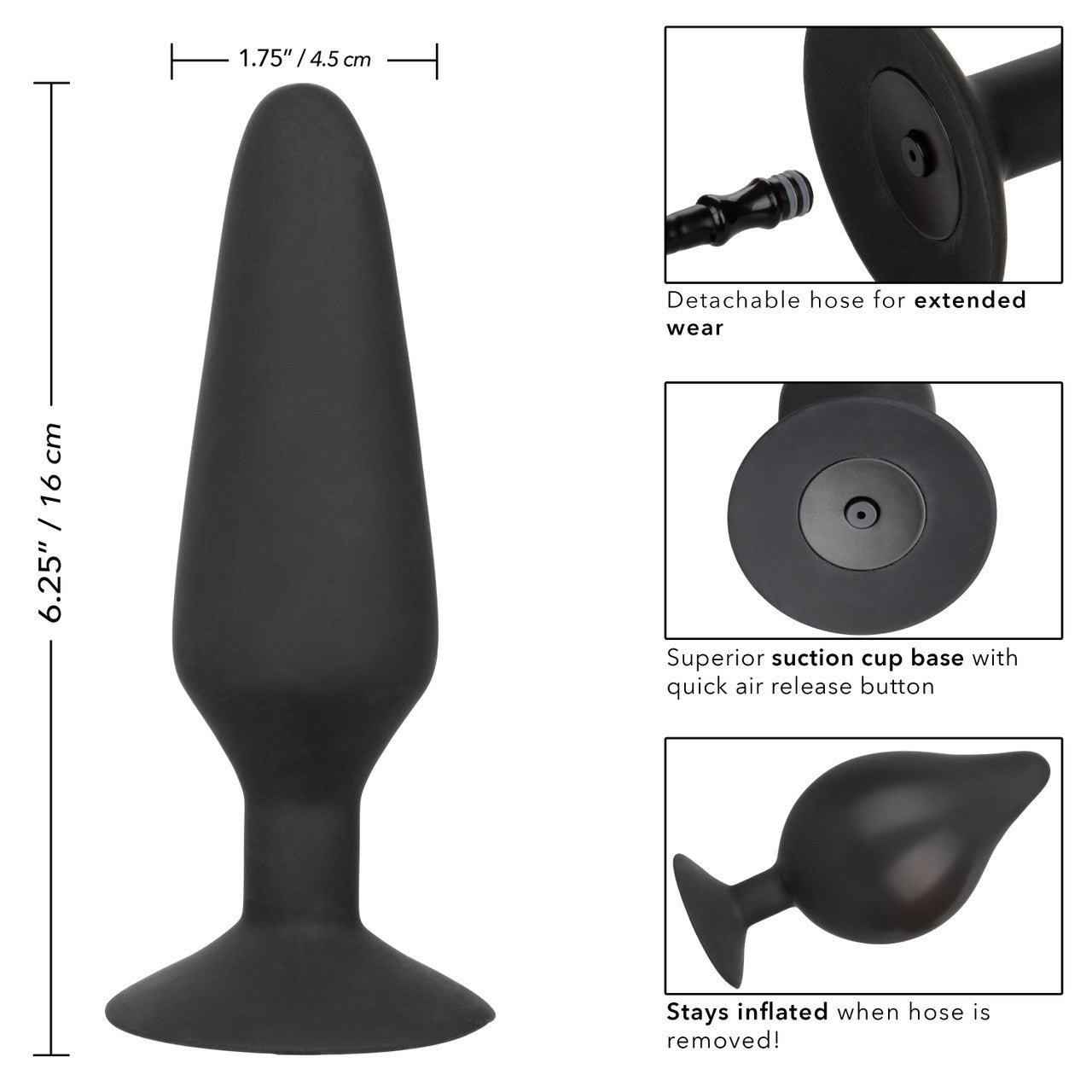 Silicone Inflatable Plug - X Large Black