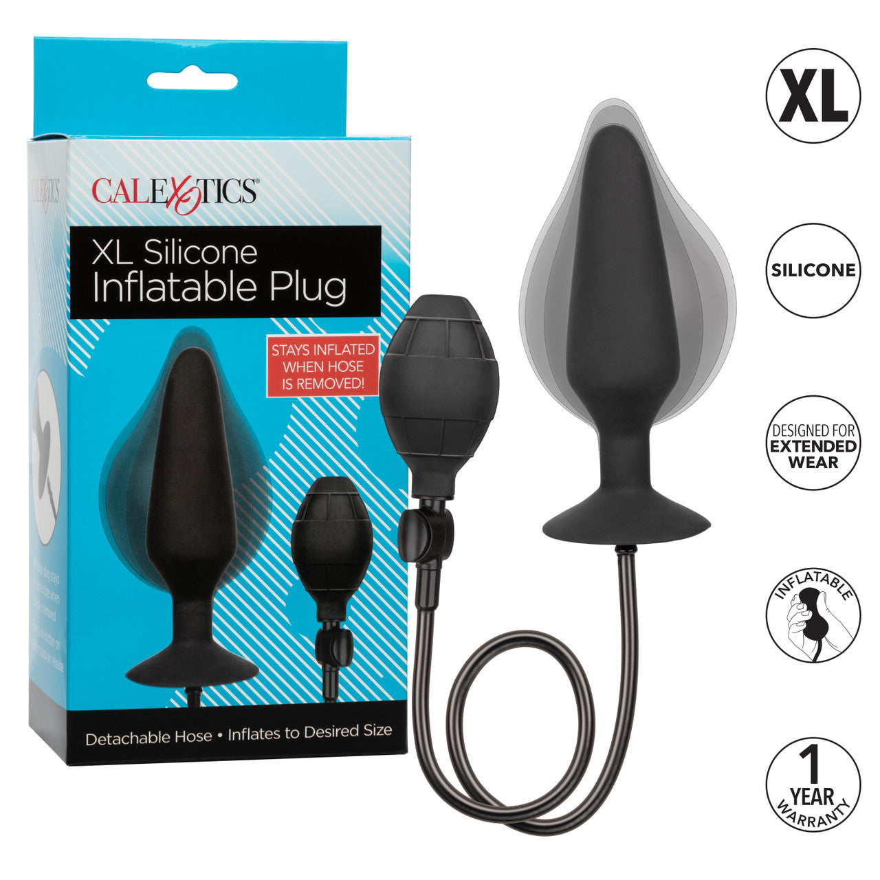Silicone Inflatable Plug - X Large Black