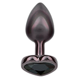 Jewel Small Black Diamond Heart Plug