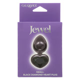 Jewel Small Black Diamond Heart Plug