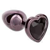 Jewel Small Black Diamond Heart Plug