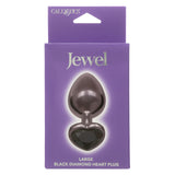 Jewel Large Black Diamond Heart Plug