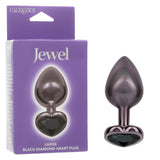 Jewel Large Black Diamond Heart Plug