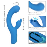 Jack Rabbit Elite Suction Rabbit Rechargeable Silicone Vibrator with Clitoral Stimulator - Blue