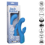 Jack Rabbit Elite Suction Rabbit Rechargeable Silicone Vibrator with Clitoral Stimulator - Blue