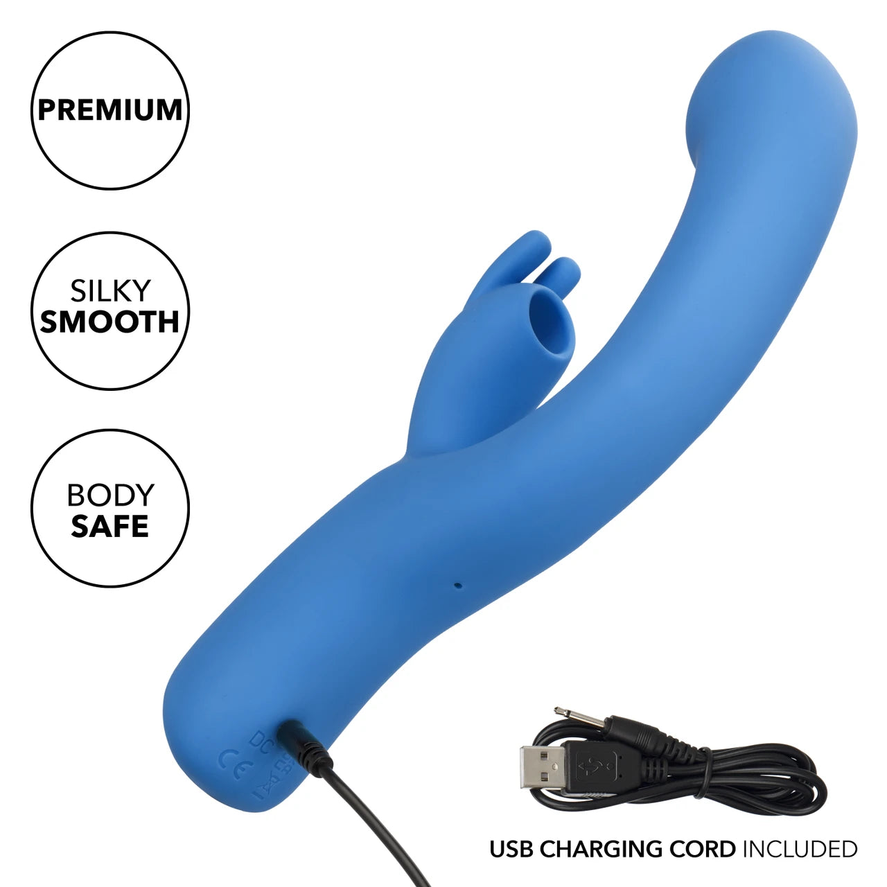 Jack Rabbit Elite Suction Rabbit Rechargeable Silicone Vibrator with Clitoral Stimulator - Blue